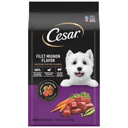 Filet Mignon Flavor & Spring Vegetables Garnish Small Breed Dry package