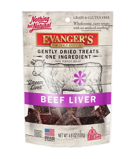 Evanger's Gently Dried Beef Liver, front of the package
