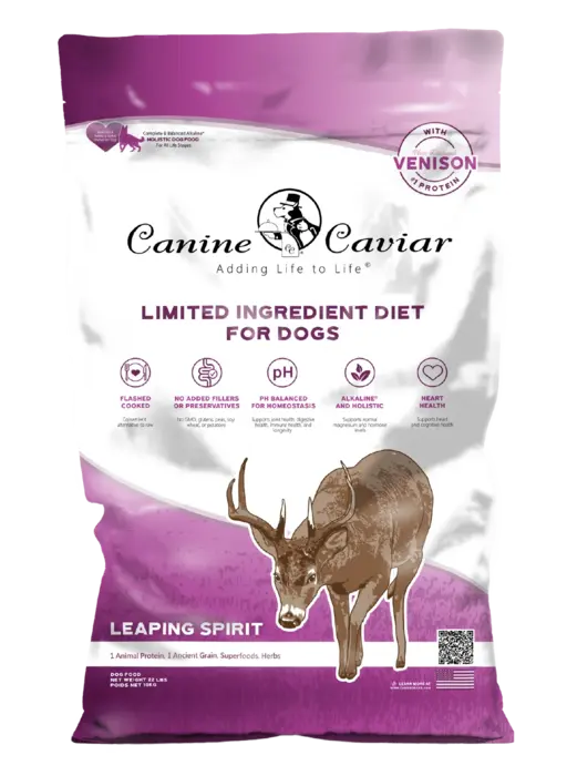 Limited Ingredient Diet Leaping Spirit With Venison For Dogs package