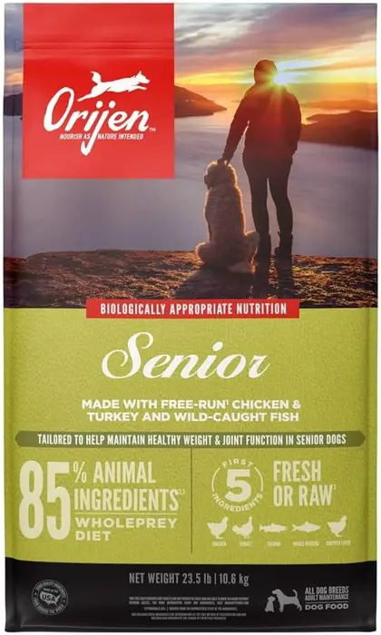 Dry Dog Food Senior Recipe package