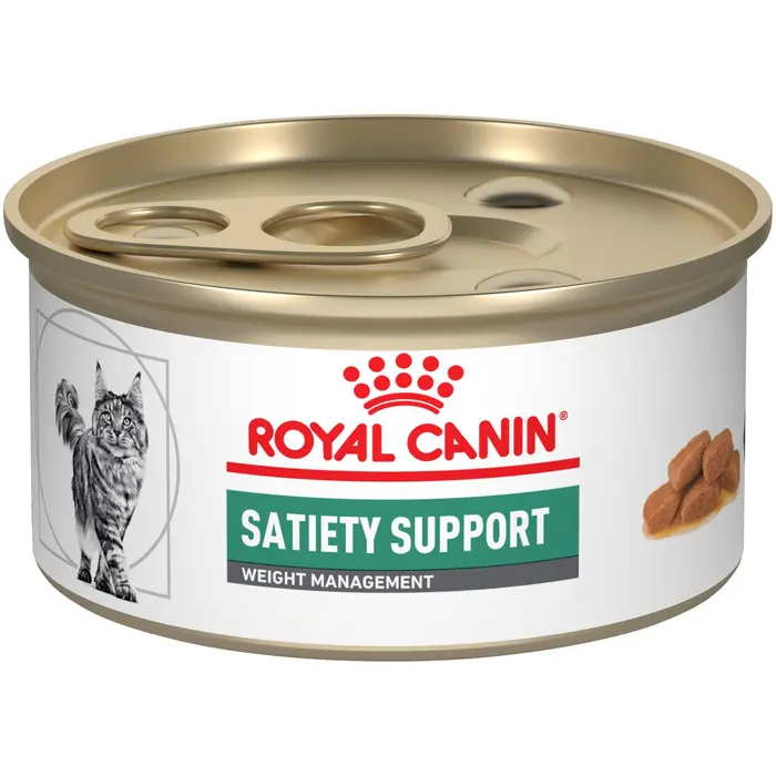 Veterinary Diet Feline Satiety Support Weight Management Thin Slices In Gravy Canned Cat Food package