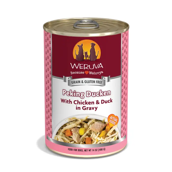 Canned Dog Food Peking Ducken - With Chicken & Duck In Gravy package