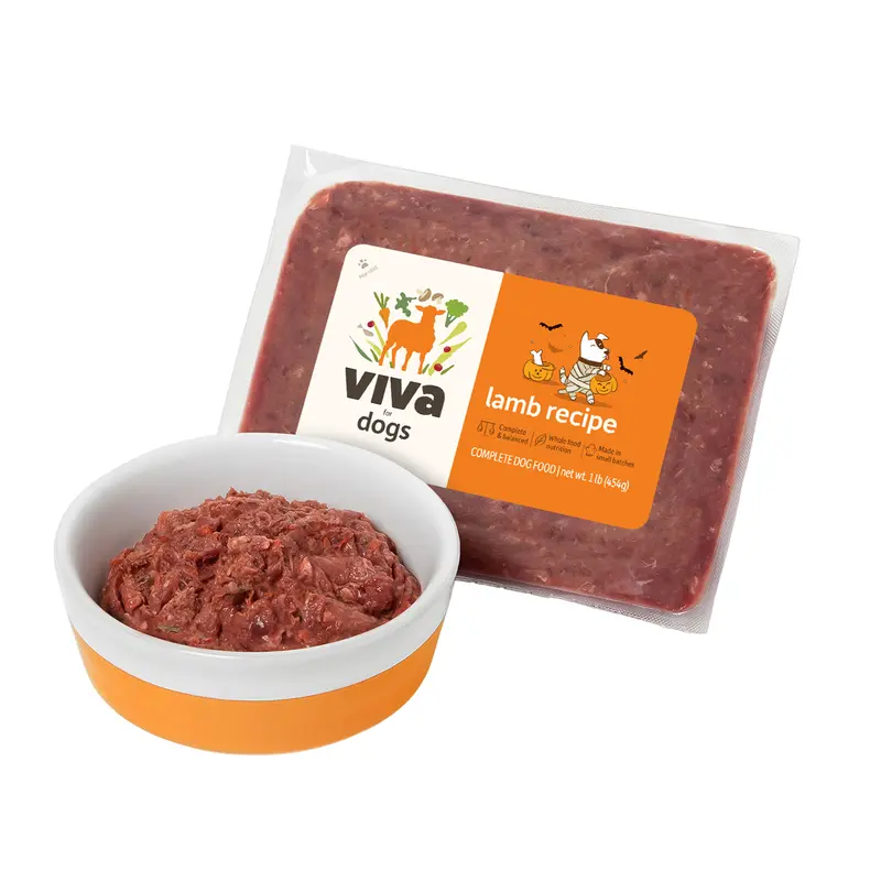 Viva Raw Lamb for Dogs, front of the package