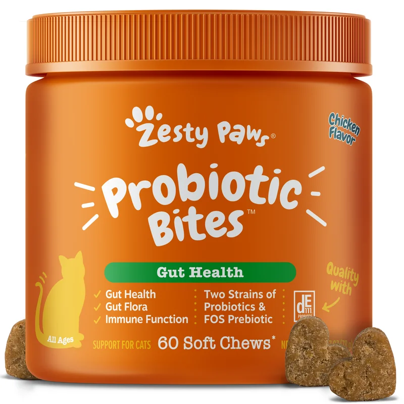 Zesty Paws Probiotic Bites for Cats, front of the package
